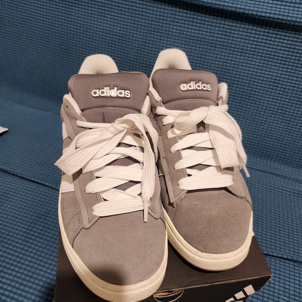 Adidas Gray and White Sneakers